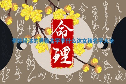 李姓男孩沐字名字书法展示