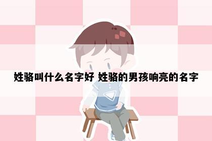 骆姓男孩名字意象图