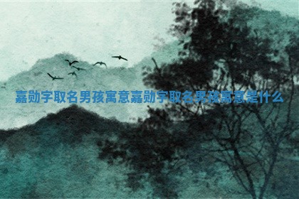 嘉勋字取名男孩寓意 嘉勋字取名男孩寓意是什么 嘉勋字取名男孩寓意 嘉勋字取名男孩寓意是什么