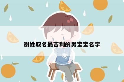 谢姓男孩名字寓意解析