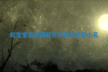 蛇宝宝古诗词起名字_蛇宝宝起小名