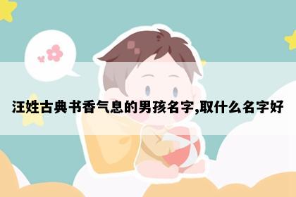 汪姓男孩起名意境图