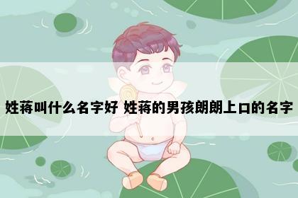 蒋姓男孩名字意象图