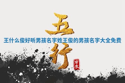 王什么俊好听男孩名字_姓王俊的男孩名字大全免费